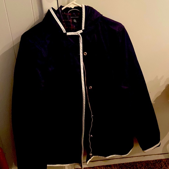 Tommy Hilfiger Jackets & Blazers - Tommy Hilfiger navy blue hooded rain coat, excellent condition !